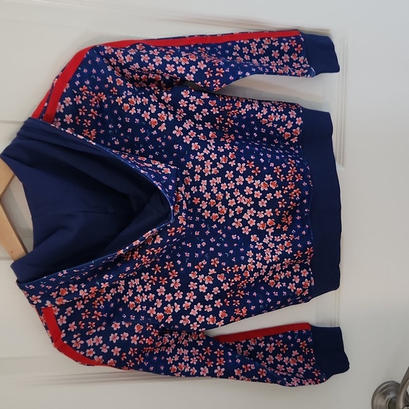 BCBGirls Blue Floral Kids Jacket with Red Accents Size 6 - Picture 6 of 6